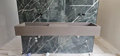 Lavatório Duplo Suspenso em Tom Taupe miniatura 2